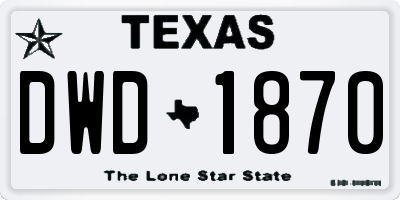 TX license plate DWD1870