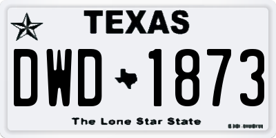 TX license plate DWD1873