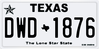 TX license plate DWD1876