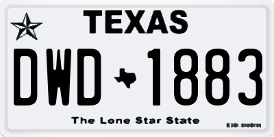TX license plate DWD1883