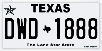 TX license plate DWD1888