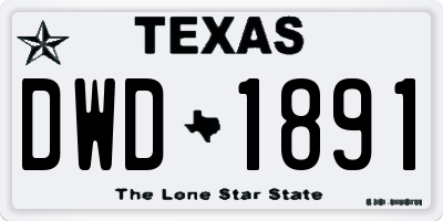TX license plate DWD1891