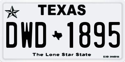 TX license plate DWD1895