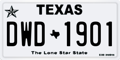 TX license plate DWD1901