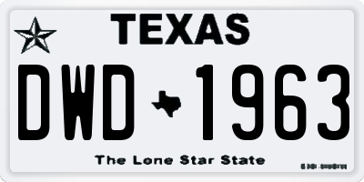 TX license plate DWD1963