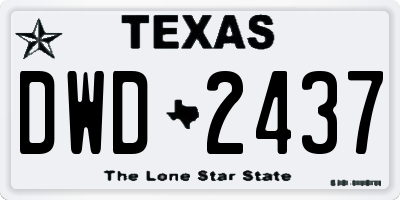 TX license plate DWD2437