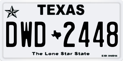 TX license plate DWD2448