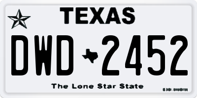 TX license plate DWD2452