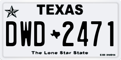 TX license plate DWD2471