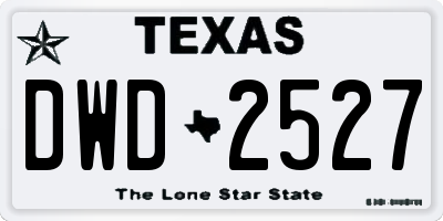 TX license plate DWD2527
