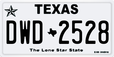 TX license plate DWD2528