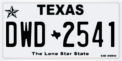 TX license plate DWD2541
