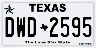 TX license plate DWD2595