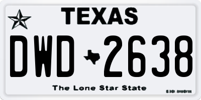 TX license plate DWD2638