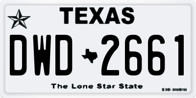 TX license plate DWD2661