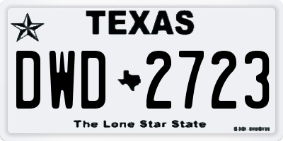 TX license plate DWD2723