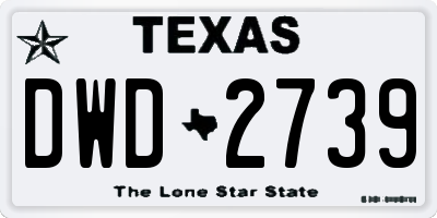 TX license plate DWD2739