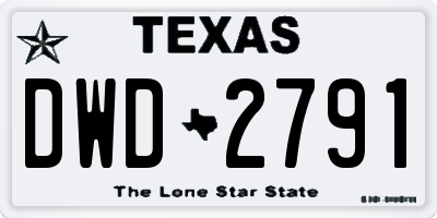 TX license plate DWD2791