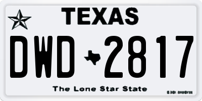 TX license plate DWD2817
