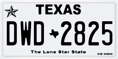 TX license plate DWD2825