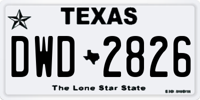 TX license plate DWD2826