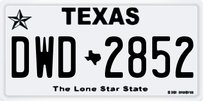 TX license plate DWD2852