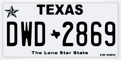 TX license plate DWD2869