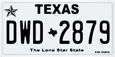 TX license plate DWD2879
