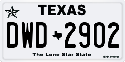 TX license plate DWD2902
