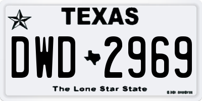 TX license plate DWD2969