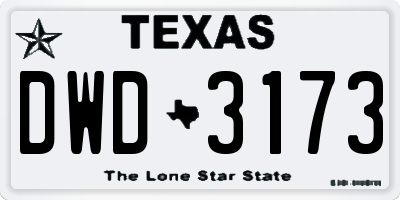 TX license plate DWD3173