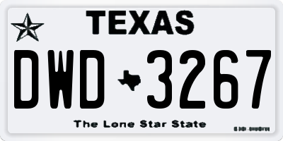 TX license plate DWD3267
