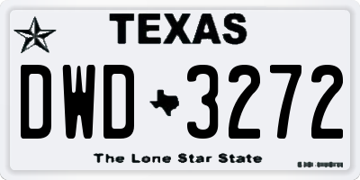 TX license plate DWD3272