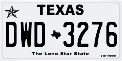 TX license plate DWD3276