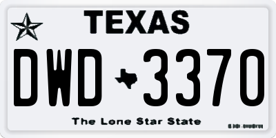 TX license plate DWD3370