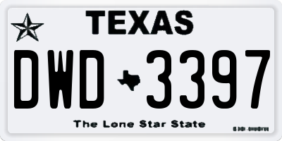 TX license plate DWD3397