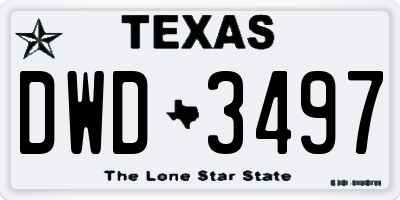 TX license plate DWD3497