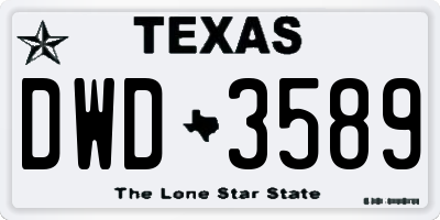 TX license plate DWD3589
