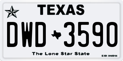 TX license plate DWD3590
