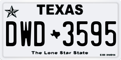TX license plate DWD3595