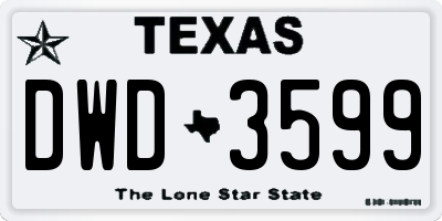 TX license plate DWD3599