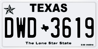TX license plate DWD3619