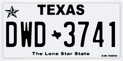 TX license plate DWD3741