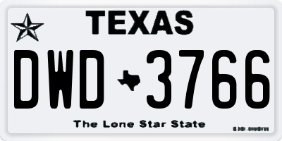 TX license plate DWD3766