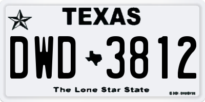 TX license plate DWD3812