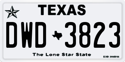 TX license plate DWD3823