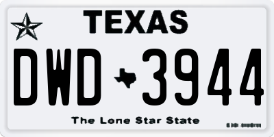 TX license plate DWD3944