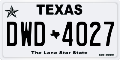TX license plate DWD4027