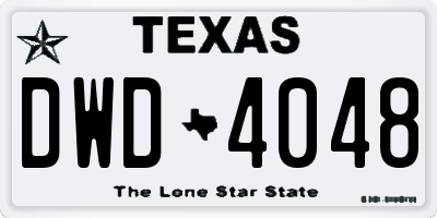 TX license plate DWD4048