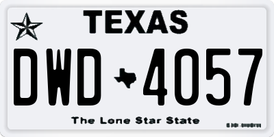 TX license plate DWD4057